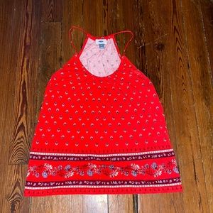 Old navy red patterned tank top